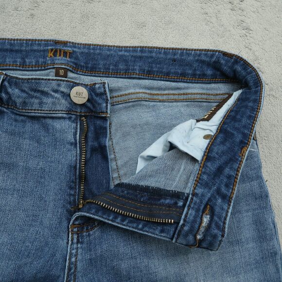 KUT from the Kloth Jeans Women's 10 Mid-Rise Skinny Leg 26" Inseam Distressed - Picture 3 of 16